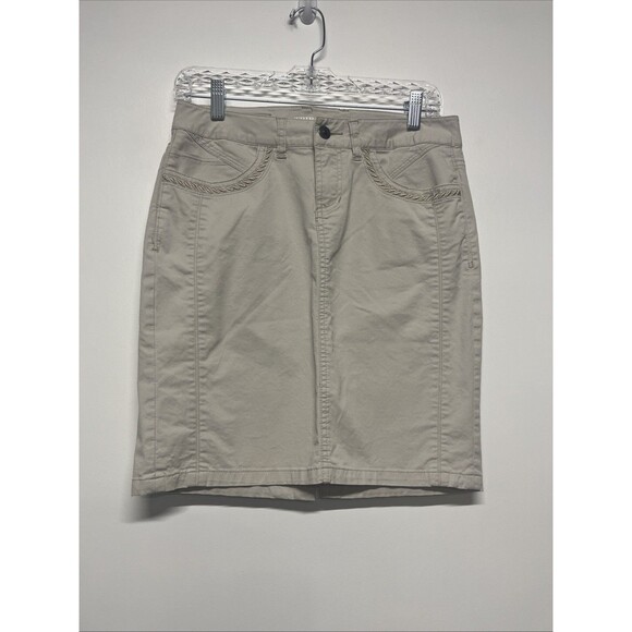 TRIBAL DeNIME Skirt Women’s 26/2 Khaki Colored - Picture 1 of 3